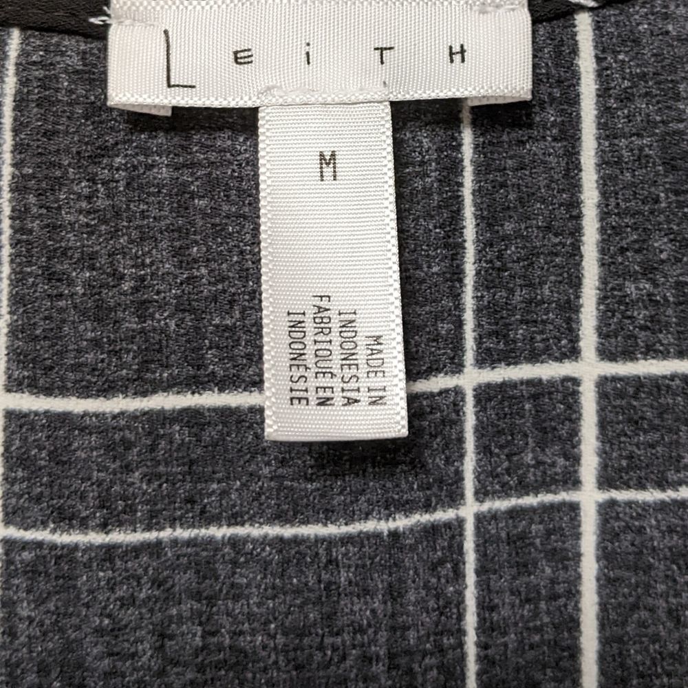 LEITH Windowpane Check Shift Dress M - Picture 3 of 6